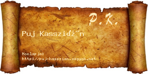 Puj Kasszián névjegykártya